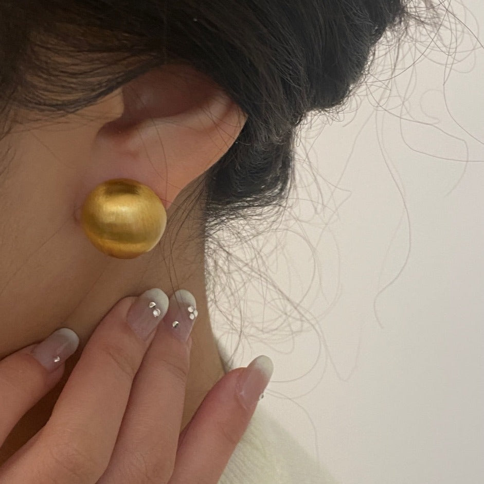 Frosted Textured Ball Earrings - Modingo Modingo