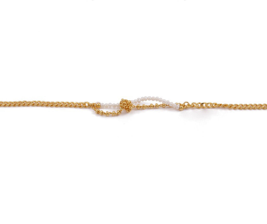 Half Pearl Half Chain Necklace - Modingo Modingo