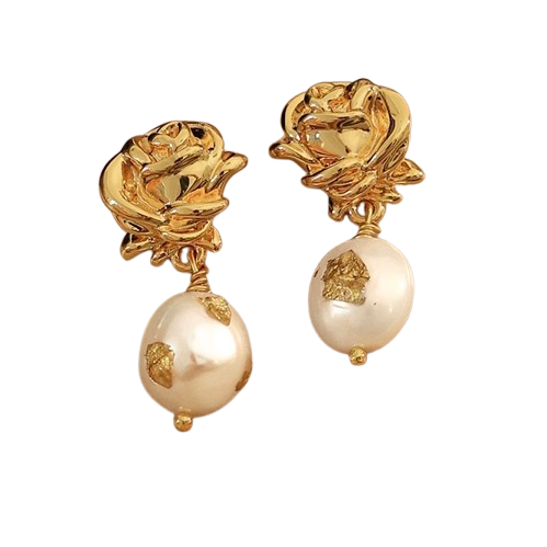 Rose Baroque Pearl Earrings