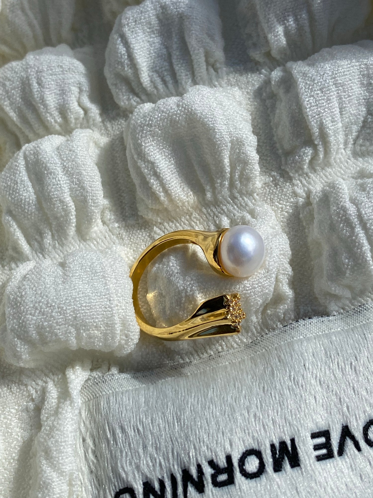 Pearl with Star Open Ring – Modingo