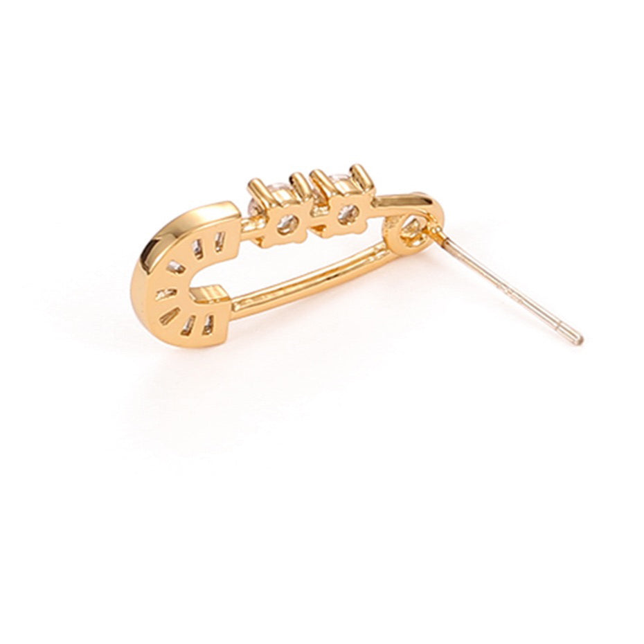 Pin Sparkling Zircon Gold Earrings - Modingo Modingo
